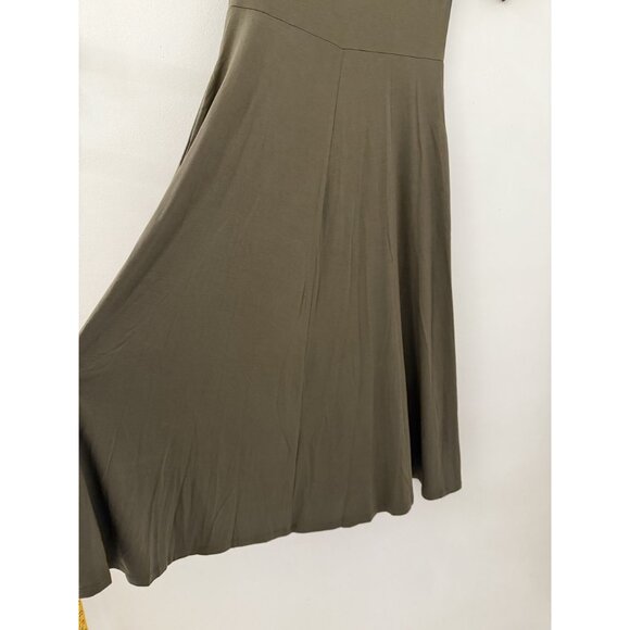 Marcella New York Women's Midi Olive Green Half Sleeve Innogen Dress Size Small - Picture 7 of 7